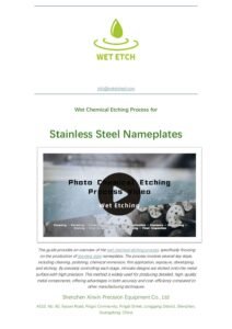 Photo Chemical Metal Etching White Paper Operating Guide