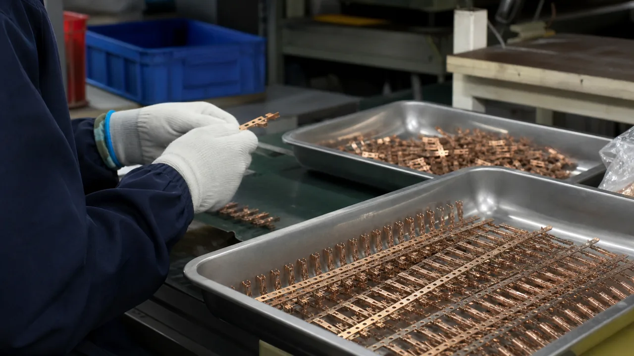 Chemically etched C1100 T2 copper parts — FeCl₃