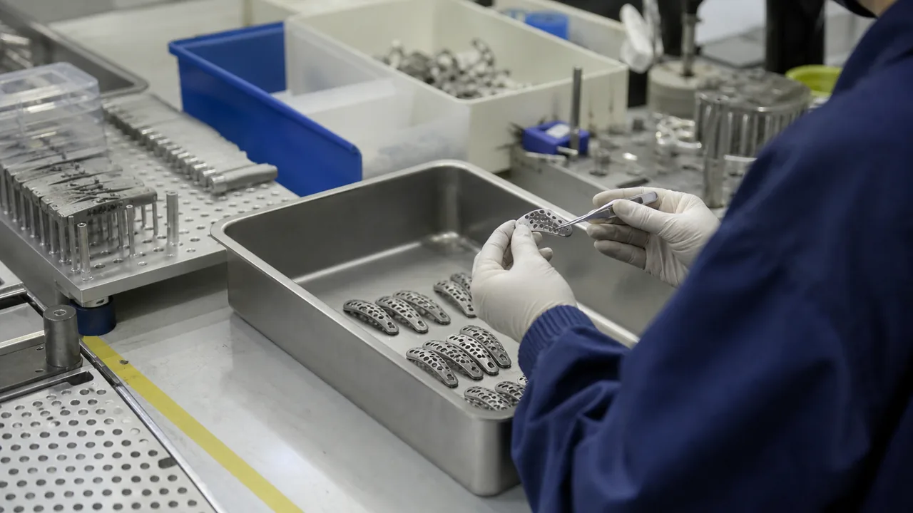 Chemically etched TA3 commercially pure titanium parts — HF(5%)+HNO₃(30%)